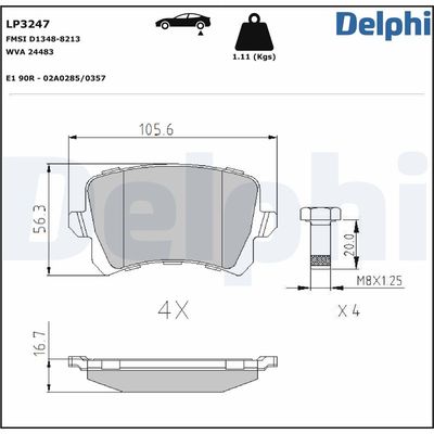 Brake Pad Set, disc brake LP3247