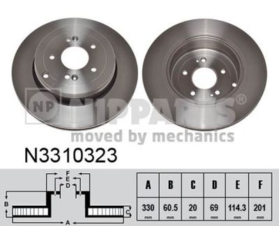 NIPPARTS N3310323 Гальмівні диски 