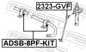 SET REPARATIE BUCSA BARA STABILIZATOARE FEBEST ADSB8PFKIT 1