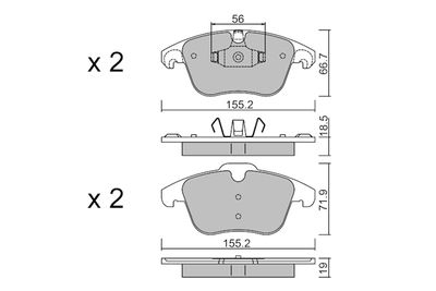 Комплект тормозных колодок, дисковый тормоз AISIN BPPE-1026 для CITROËN DS4