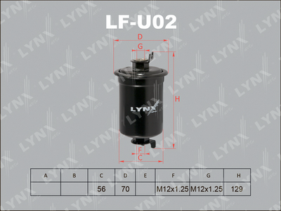 Топливный фильтр LYNXauto LF-U02 для HYUNDAI GRACE