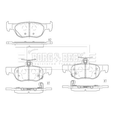 Комплект тормозных колодок, дисковый тормоз BORG & BECK BBP2897 для MAZDA MX-30