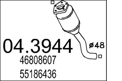 Катализатор MTS 04.3944 для FIAT MULTIPLA