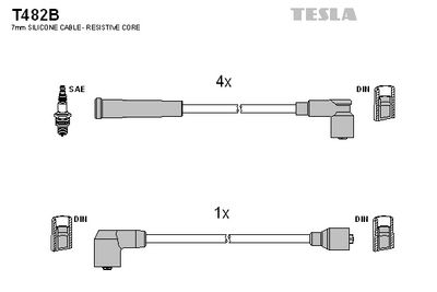 Sada kabelů pro zapalování TESLA T482B