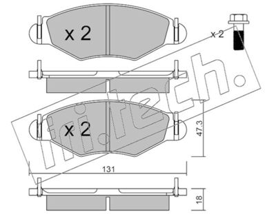 Sada brzdových destiček, kotoučová brzda fri.tech. 263.1