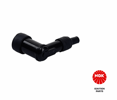 Bougie pijp, hoek: 90°, Kort, bougie draad: 14mm, aansluiting: draad, materiaal behuizing: Eboniet, kleur bougiedop: zwart