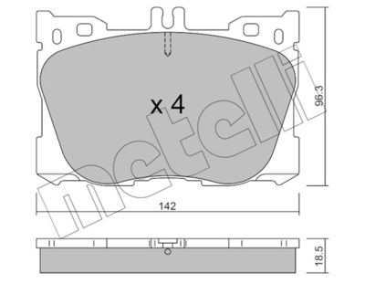 Комплект тормозных колодок, дисковый тормоз METELLI 22-1134-0 для MERCEDES-BENZ EQC