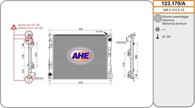 AHE 123.170/A Крышка радиатора  для RENAULT WIND (Рено Wинд)