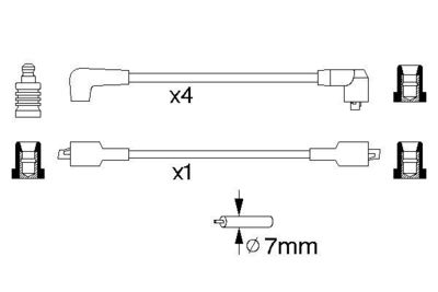Комплект проводов зажигания BOSCH 0 986 357 095 для ROVER 200
