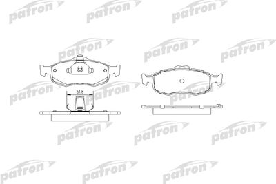 PATRON PBP884 Тормозные колодки и сигнализаторы  для FORD COUGAR (Форд Коугар)