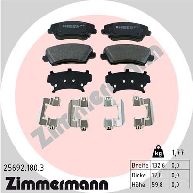 Brake Pad Set, disc brake 25692.180.3