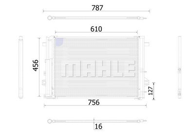 Конденсатор, кондиционер MAHLE AC 933 000S для MERCEDES-BENZ B-CLASS