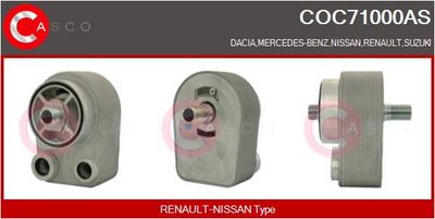 Olejový chladič, motorový olej CASCO COC71000AS