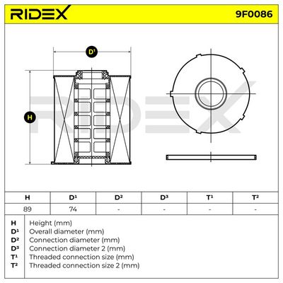 горивен филтър RIDEX 9F0086