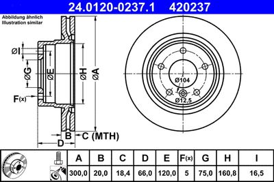 Тормозной диск ATE 24.0120-0237.1 для BMW 4