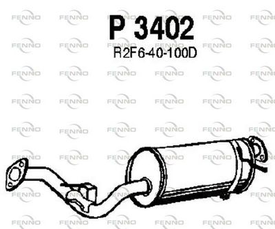 Средний глушитель выхлопных газов FENNO P3402 для MAZDA E