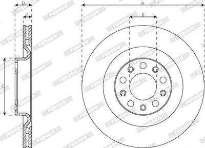 BREMSSCHEIBE FERODO DDF3038C 2