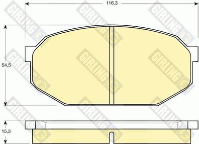 Комплект тормозных колодок, дисковый тормоз GIRLING 6102039 для MITSUBISHI STARION