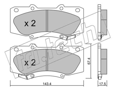fri.tech. 953.0 Тормозные колодки и сигнализаторы для TOYOTA HILUX VII Пикап (_N1_, _N2_, _N3_) 2.5 D-4D (KUN15_)