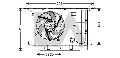 Вентилятор, охлаждение двигателя EACLIMA 33V10021 для CITROËN XM