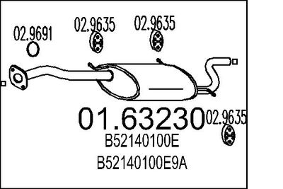 MTS 01.63230 Глушитель выхлопных газов  для MAZDA 121 II (DB) 1.3 16V