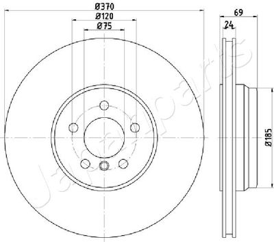 Тормозной диск JAPANPARTS DP-0125 для ALPINA B7