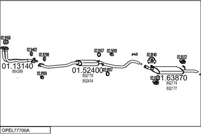 SISTEM DE ESAPAMENT MTS OPEL77700A000827