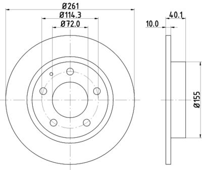 Тормозной диск HELLA 8DD 355 103-231 для MAZDA MX-6
