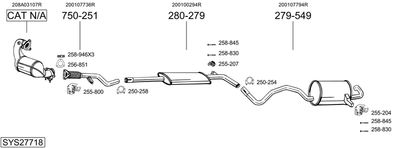 Układ wydechowy BOSAL SYS27718
