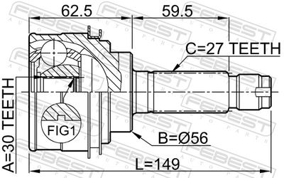 Joint Kit, drive shaft 0810-026