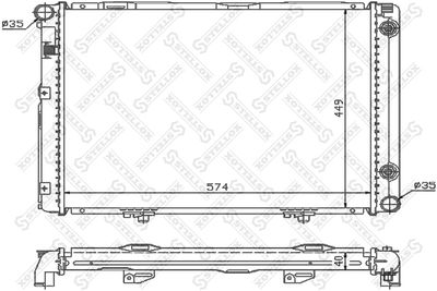 Радиатор, охлаждение двигателя STELLOX 10-25910-SX для MERCEDES-BENZ 190