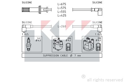 Комплект проводов зажигания KW 359 650 для LANCIA DELTA