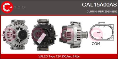 CASCO CAL15A00AS Генератор для MERCEDES-BENZ SPRINTER 5-t c бортовой платформой/ходовая часть (B906) 516 CDI 4x4 (906.153, 906.155, 906.255)