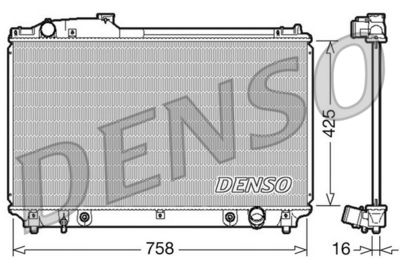 Радиатор, охлаждение двигателя DENSO DRM51003 для LEXUS LS