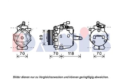 Компрессор, кондиционер AKS DASIS 851965N для MITSUBISHI COLT