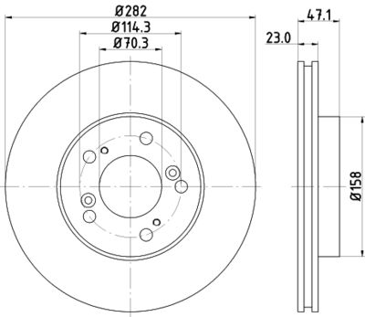 Тормозной диск HELLA 8DD 355 107-131 для HONDA HR-V