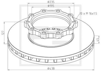 Bromsskiva PE AUTOMOTIVE 146.204-00A