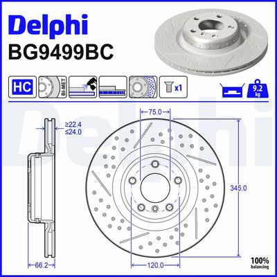 BREMSSCHEIBE DELPHI BG9499BC