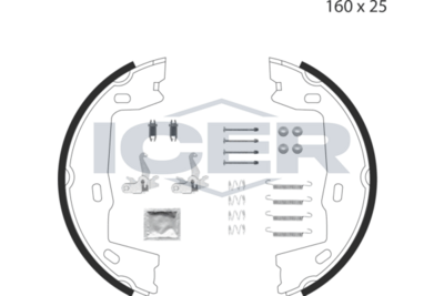 комплект спирачна челюст, ръчна спирачка ICER 79PB4021 C
