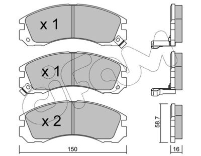Комплект тормозных колодок, дисковый тормоз 822-134-0