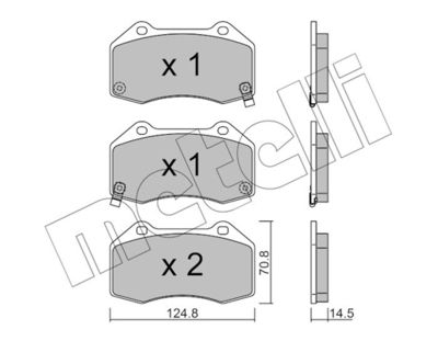 Комплект тормозных колодок, дисковый тормоз METELLI 22-0651-3 для ABARTH 124