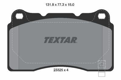 Комплект тормозных колодок, дисковый тормоз TEXTAR 2332501 для TESLA MODEL S	