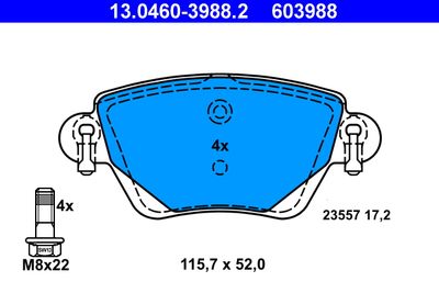 Комплект тормозных колодок, дисковый тормоз ATE 13.0460-3988.2 для JAGUAR X-TYPE
