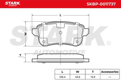комплект спирачно феродо, дискови спирачки STARK SKBP-0011737