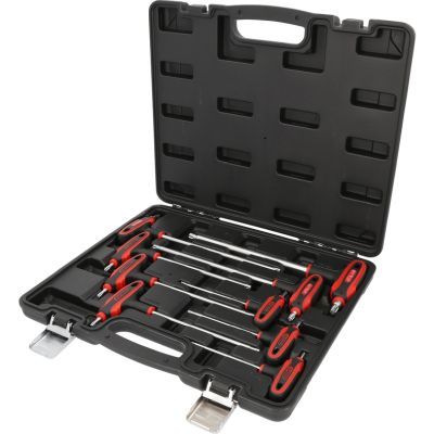 Ks Tools - Sada kľúčov s T-rukoväťou TORX s otvorom TB10-TB50 9ks