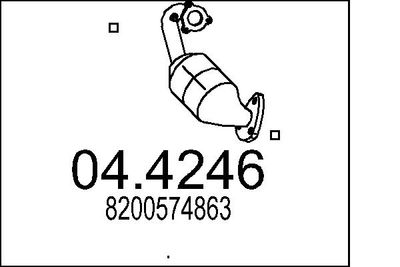 MTS 04.4246 Катализатор  для RENAULT LAGUNA II Grandtour (KG0/1_) 2.0 dCi (KG1T)