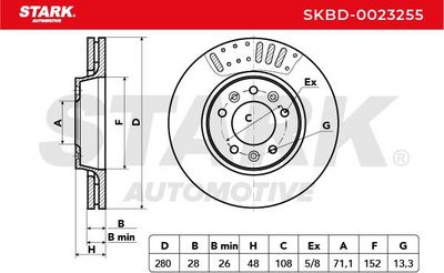 спирачен диск STARK SKBD-0023255