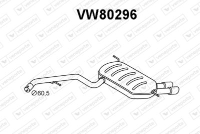 Глушитель выхлопных газов конечный VENEPORTE VW80296 для VW TIGUAN