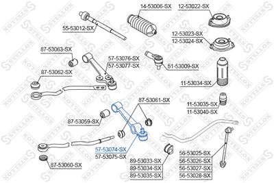 носач, окачване на колелата STELLOX 57-53074-SX