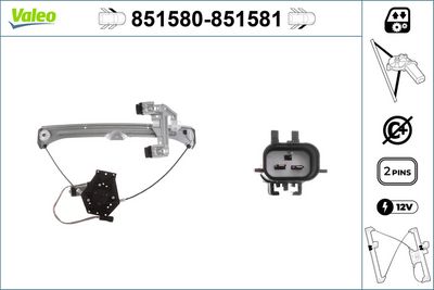 стъклоподемник VALEO 851581